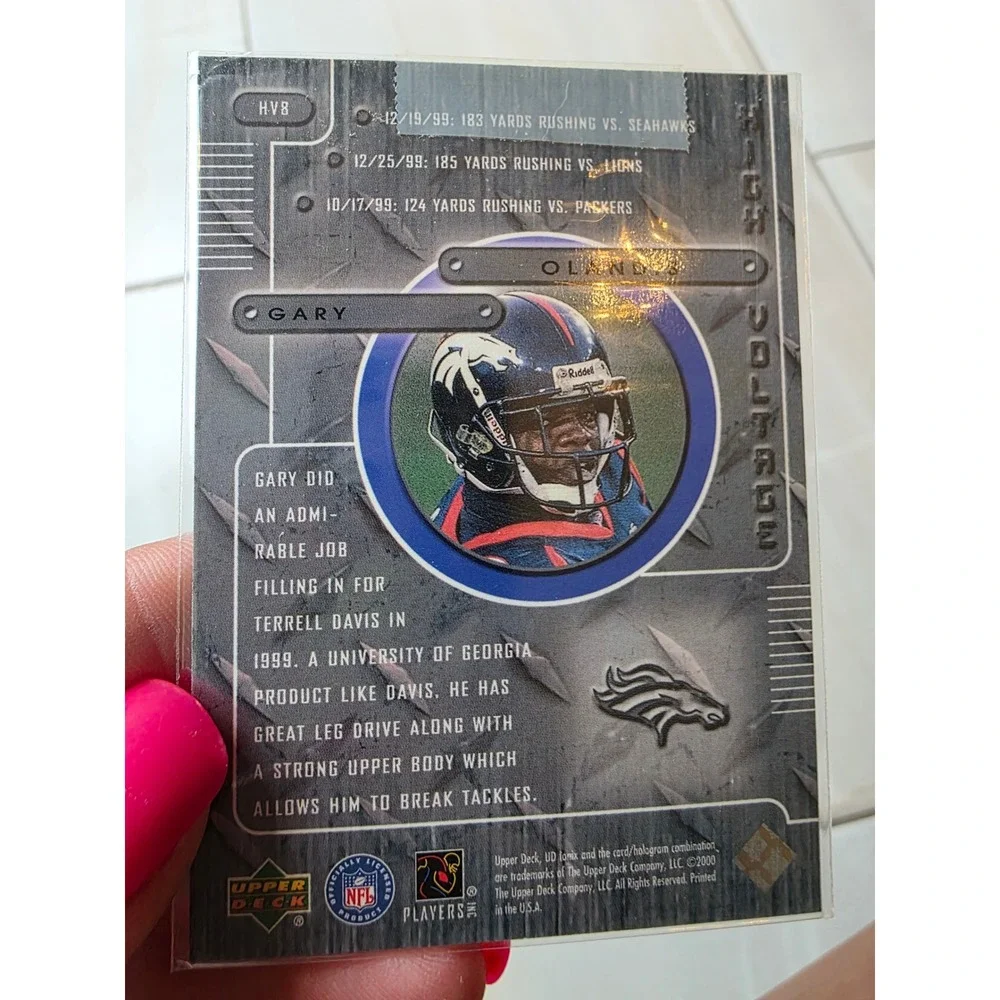 Olandis Gary 1999 Upper Deck Ionix High Voltage Denver Broncos Card HV8‎ F1
